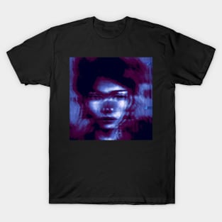 TURN ON - Glitch Art Creepy Portrait T-Shirt